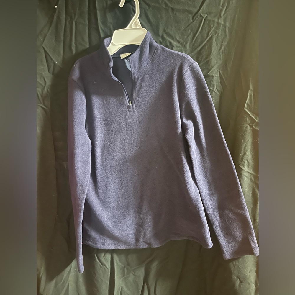 Navy light fleece, half zipper, sweatshirt. Aurique. Size Small. New w/out tags.